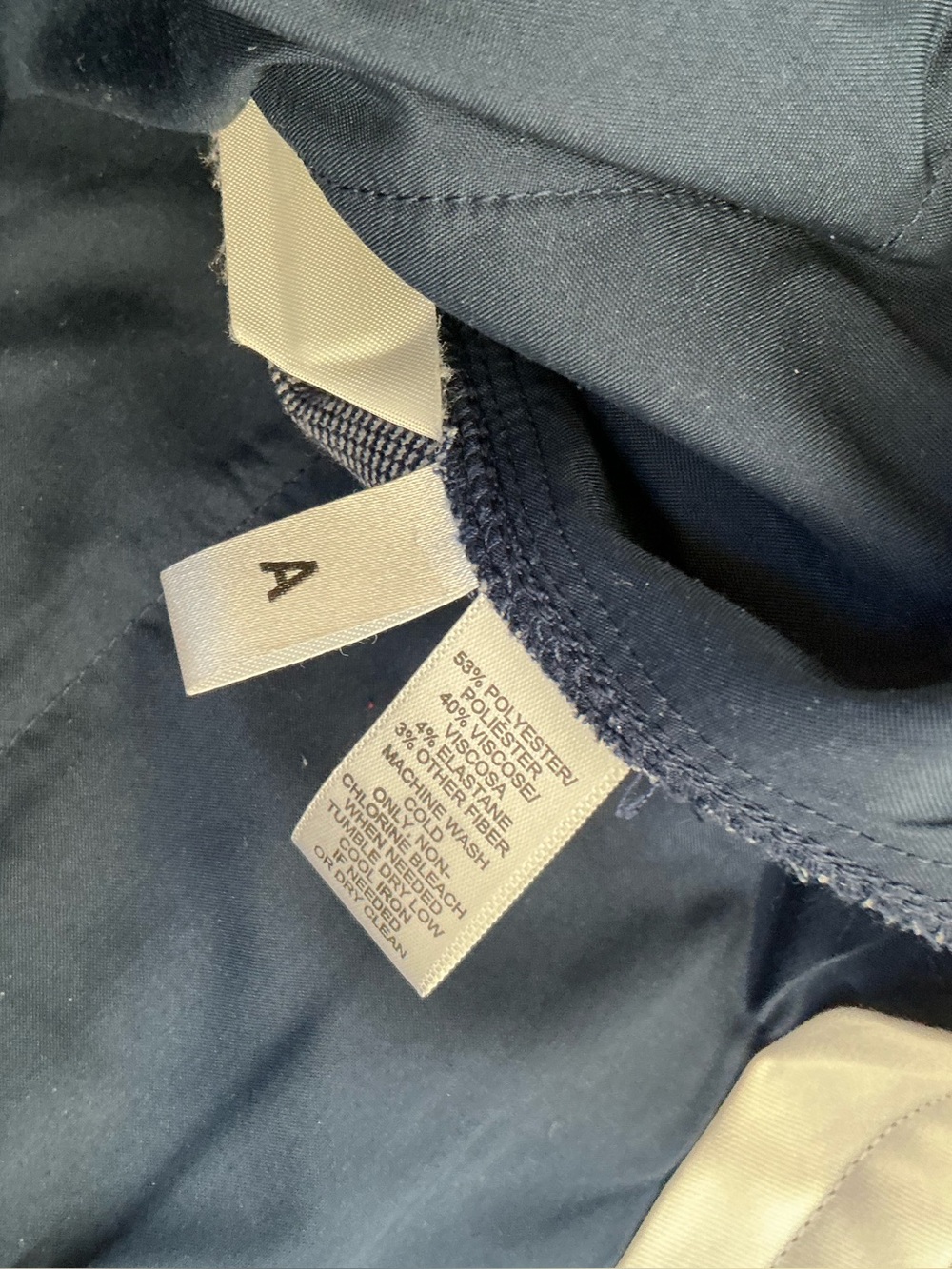 LOFT Marisa Modern straight Ankle Pants Size 4 Navy Birdseye Textured - Picture 7 of 8